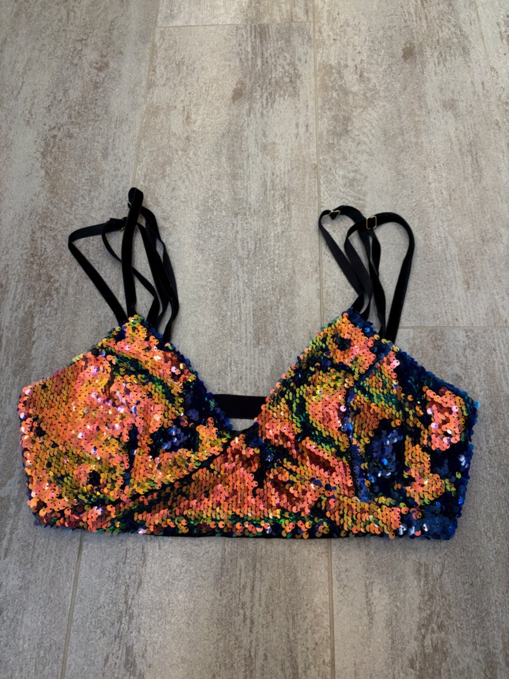 Free People Multi Color Sequin Trim Bralette